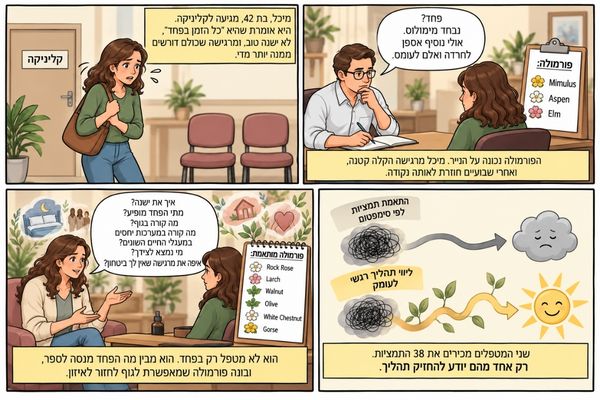 שני המטפלים מכירים את 38 התמציות. רק אחד מהם יודע להחזיק תהליך.